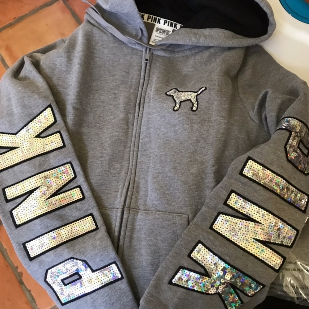 VS Pink Bling Zip Hoodie